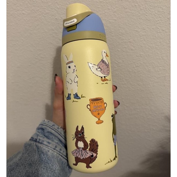 Owala Party Animals Duck Frog Squirrel Green Yellow UO 32oz Water Bottle Tumbler - Picture 5 of 8